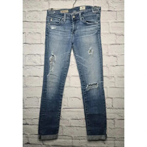 AG Adriano Goldschmied The Stilt Roll Up Cigarette Roll Up Jeans Womens Size 25